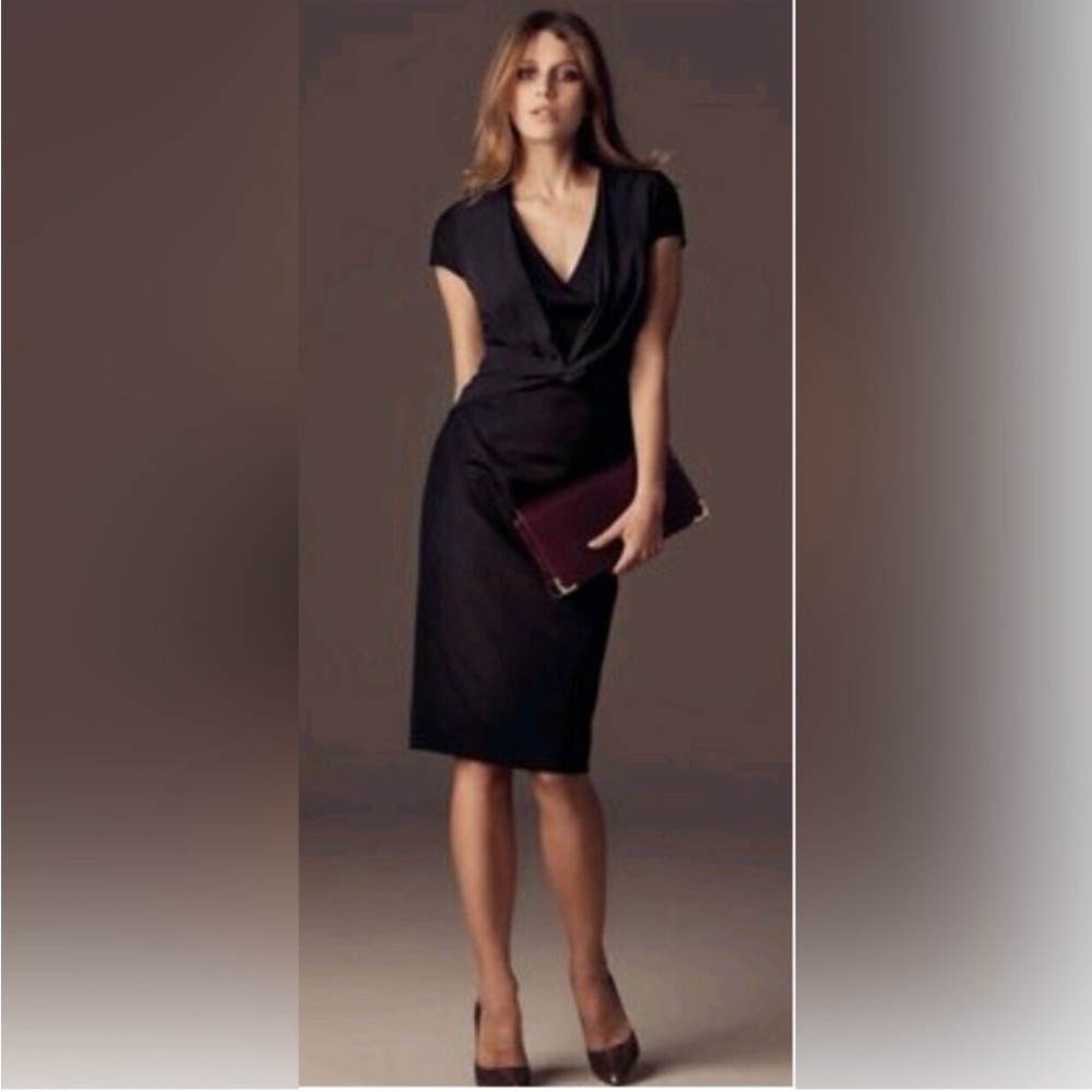 Reiss Black Maddox Twist Front Pencil Dress Size 4